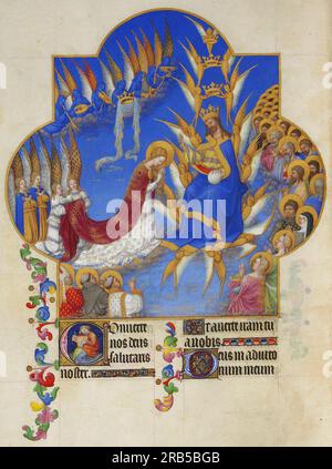 Le couronnement de la Vierge par les frères Limbourg Banque D'Images