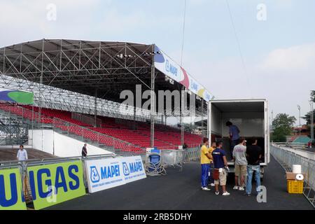 Préparatifs pour les Championnats du monde de cyclisme sur route Varese 23-09-2008 Banque D'Images