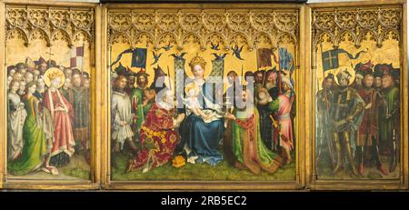 Le retable de Dombild, cathédrale de Cologne (autel des trois Mages) 1445 par Stefan Lochner Banque D'Images