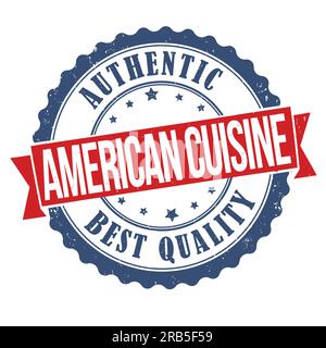 Timbre en caoutchouc grunge cuisine américaine sur fond blanc, illustration vectorielle Illustration de Vecteur