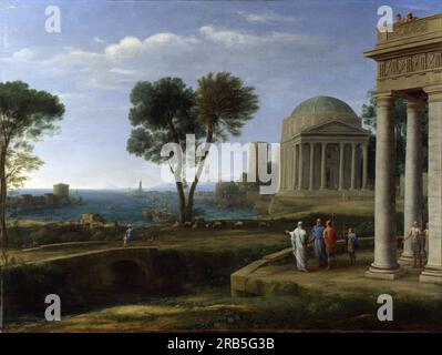 Paysage avec Énée à Delos 1672 par Claude Lorrain Banque D'Images