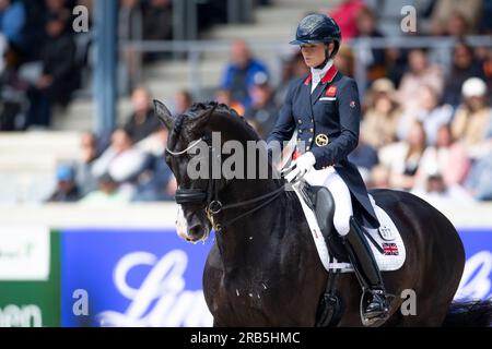 Aix-la-Chapelle, Deutschland. 01 juillet 2023. Charlotte FRY (GBR) sur Everdale, action, dans le test, dressage D6 : Prix MEGGLE, 2e test de la Lambertz Nations Cup, Grand Prix spécial CDIO5*, le 1 juillet 2023, Festival équestre mondial, CHIO Aix-la-Chapelle 2022 à partir du 23 juin - 02.07.2022 à Aix-la-Chapelle/Allemagne ; crédit : dpa/Alamy Live News Banque D'Images