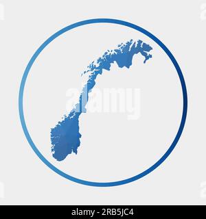 Icône Norvège. Carte polygonale du pays en anneau dégradé. Signe rond bas poly Norvège. Illustration vectorielle. Illustration de Vecteur