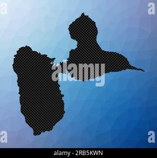 Carte géométrique de l'île Basse-Terre. Forme de pochoir de Basse-Terre dans le style low poly. Illustration vectorielle d'île moderne. Illustration de Vecteur