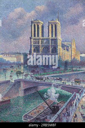 Notre Dame de Paris 1900 de Maximilien Luce Banque D'Images