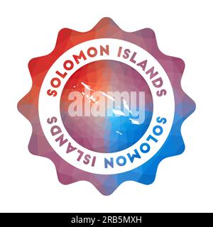 Logo low poly des Îles Salomon. Logo coloré de voyage dégradé du pays dans un style géométrique. Illustration de Vecteur