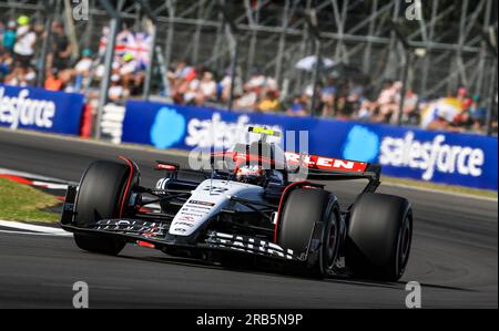 Yuki Tsunoda d'AlphaTauri lors des essais deux avant le Grand Prix de Grande-Bretagne 2023 à Silverstone, Towcester. Date de la photo : Vendredi 7 juillet 2022. Banque D'Images