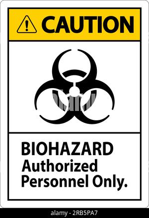 Étiquette de mise en garde pour risque biologique uniquement personnel autorisé Illustration de Vecteur