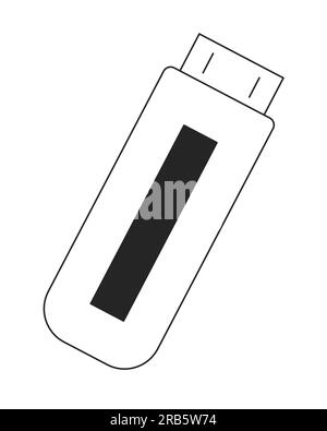 Objet vectoriel isolé monochrome plat de clé de mémoire flash Illustration de Vecteur