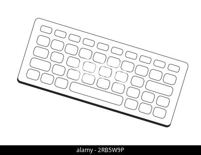 Objet vectoriel isolé monochrome plat pour clavier d'ordinateur Illustration de Vecteur