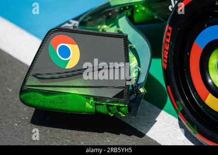 Silverstone, Royaume-Uni. 7 juillet 2023. Aileron avant McLaren MCL60, Grand Prix de F1 du Royaume-Uni sur le circuit de Silverstone le 7 juillet 2023 à Silverstone, Royaume-Uni. (Photo de HIGH TWO) crédit : dpa/Alamy Live News Banque D'Images