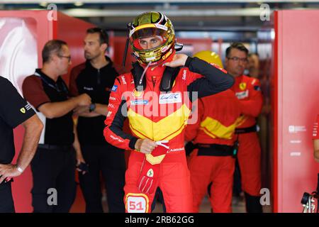 GIOVINAZZI Antonio (ita), Ferrari AF Corse, Ferrari 499P, portrait pendant les 6 heures de Monza 2023, 3e manche du Championnat du monde d'Endurance FIA 2023, du 7 au 9 juillet 2023 sur l'Autodrome Nazionale di Monza, à Monza, Italie crédit : Independent photo Agency Srl/Alamy Live News Banque D'Images