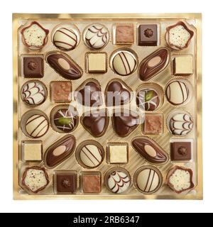 variété de chocolats en boîte Banque D'Images