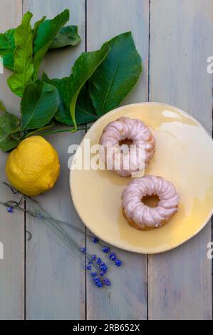 Spritzkuchen pâtisserie frite allemande avec glaçage au sucre Banque D'Images