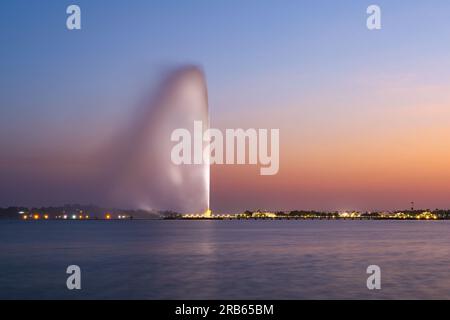 Fontaine de Djeddah - site d'intérêt de la ville - Arabie Saoudite Banque D'Images