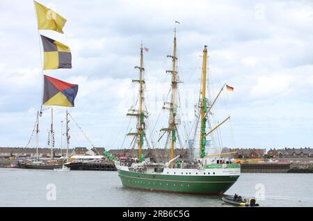 Alexander Von Humboldt II arrive à Hartlepool lors de la course de Tall Ships à Hartlepool, comté de Durham, Angleterre, le jeudi 6 juillet 2023. (Photo : Michael Driver | MI News) crédit : MI News & Sport / Alamy Live News Banque D'Images