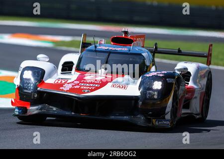 Monza, Italie. 07 juillet 2023. Toyota Gazoo Racing - Toyota GR010 Hybrid de Sebastien Buemi (CHE) participe au Championnat du monde WEC FIA d'Endurance 6 heures de Monza 2023 à l'Autodromo Nazionale Monza. Crédit : SOPA Images Limited/Alamy Live News Banque D'Images