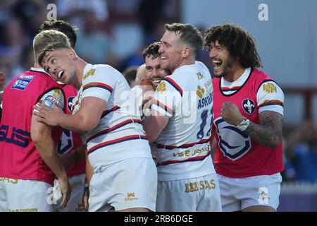 Be Well support Stadium, Wakefield, West Yorkshire, 7 juillet 2023. Betfred Super League Wakefield Trinity vs Wigan Warriors crédit : Touchlinepics/Alamy Live News Banque D'Images