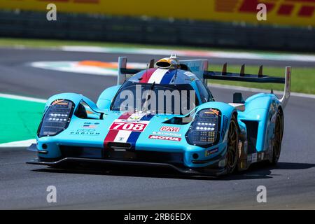 Monza, Italie. 07 juillet 2023. Glickenhaus Racing - Glickenhaus 007 de Romain Dumas (FRA) participe au Championnat du monde WEC FIA d'Endurance 6 heures de Monza 2023 à l'Autodromo Nazionale Monza. (Photo de Fabrizio Carabelli/SOPA Images/Sipa USA) crédit : SIPA USA/Alamy Live News Banque D'Images