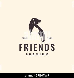 animaux animaux de compagnie chien chat amis hipster vintage logo vecteur de conception Illustration de Vecteur