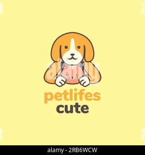 animaux de compagnie chien et chat amis mascotte vecteur de conception de logo coloré de dessin animé Illustration de Vecteur