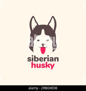 animaux de compagnie chien sibérie husky simple vecteur de conception de logo Illustration de Vecteur