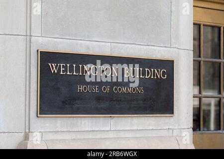 Ottawa, Canada - 19 mai 2023 : Chambre des communes de l'édifice Wellington Banque D'Images