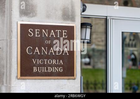 Ottawa, Canada - 19 mai 2023 : Sénat du Canada Édifice Victoria Banque D'Images