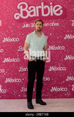 Mexico, Mexique. 07 juillet 2023. 7 juillet 2023, Mexico, Mexique : Ryan Gosling pose pour des photos pendant le photocall du film 'Barbie' à Mexico City four Sason Hotel. Le 7 juillet 2023 à Mexico, Mexique. (Photo de Carlos Tischler/Eyepix Group) (photo de Eyepix/NurPhoto) crédit : NurPhoto SRL/Alamy Live News Banque D'Images