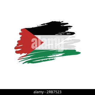 Drapeau de Palestine - drapeau de pays vecteur de nation trexturé dans un coup de pinceau grunge gratté. Illustration de Vecteur