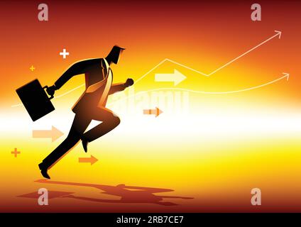 Illustration du concept d'entreprise d'un homme d'affaires courant Illustration de Vecteur