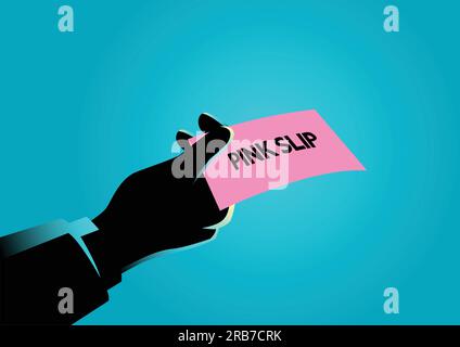 Illustration professionnelle d'une main donnant un feuillet rose Illustration de Vecteur