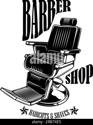 Illustration vectorielle vintage pour chaise de coiffure. Idéal pour les logos, les affiches et les supports promotionnels des barbershop Illustration de Vecteur