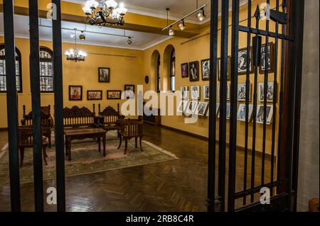 Intérieur du musée Skanderbeg à Kruje (héros national Gjergj Kastrioti, communément appelé Skanderbeg) Banque D'Images