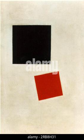 Carré noir et carré rouge 1915 de Kazimir Malevich Banque D'Images