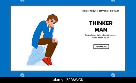 vecteur homme penseur personne Illustration de Vecteur