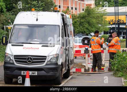 Maidenhead, Berkshire, Royaume-Uni. 1 juillet 2023. Les ingénieurs gaz de Cadent faisaient des travaux de gaz d'urgence à Maidenhead, Berkshire ce matin. Crédit : Maureen McLean/Alamy Banque D'Images