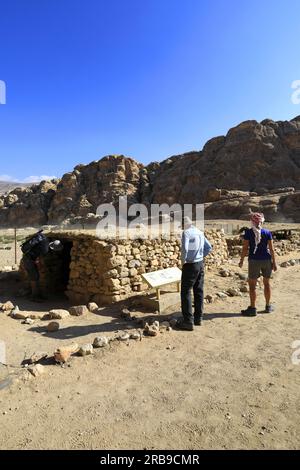 Le site archéologique néolithique du village de Bayda, près de Little Petra, Jordanie, Moyen-Orient Banque D'Images