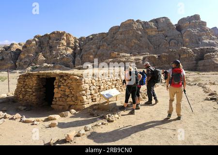 Le site archéologique néolithique du village de Bayda, près de Little Petra, Jordanie, Moyen-Orient Banque D'Images