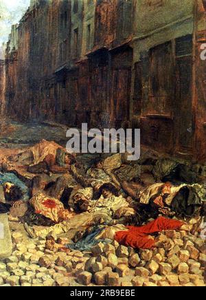 La barricade, rue de la Morellerie, juin 1848 (mémoire de la guerre civile) 1848 - 1849 ; France par Ernest Meissonier Banque D'Images