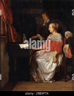 The Virgin Player 1661 de Gabriel Metsu Banque D'Images