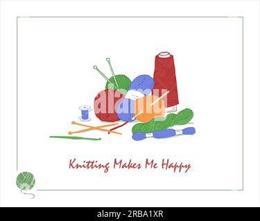tricoter avec du texte Illustration de Vecteur