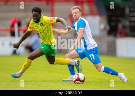 Ben Whitefield #11 de Barrow AFC lors du match amical de pré-saison entre le FC United de Manchester et Barrow à Broadhurst Park, Moston le samedi 8 juillet 2023. (Photo : Mike Morese | MI News) crédit : MI News & Sport / Alamy Live News Banque D'Images