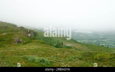 Vue depuis la montagne en Norvège Banque D'Images