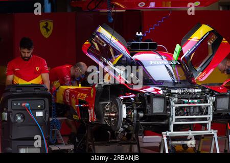 Circuit de Monza, Monza, Lombardie, Italie. 8 juillet 2023. Championnat du monde d'Endurance FIA 2023, 6 heures de Monza ; Ferrari AF Corse Ferrari 499P crédit : action plus Sports/Alamy Live News Banque D'Images