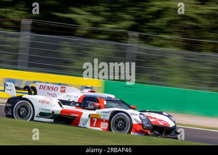 Monza, Italie. 08 juillet 2023. TOYOTA GAZOO RACING - Mike Conway (GBR), Kamui Kobayashi (JPN), Jose Maria Lopez (ARG) - Toyota GR010 Hybrid crédit : Live Media Publishing Group/Alamy Live News Banque D'Images