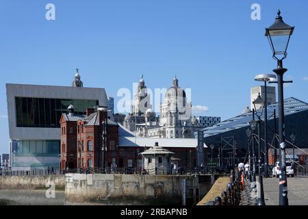 Three Graces, Kings Parade, Liverpool, Liverpool, Angleterre, Royaume-Uni Banque D'Images