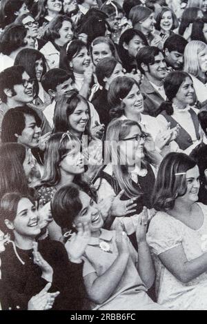 Vintage 1970 High School Yearbook, États-Unis Banque D'Images