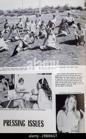 Vintage 1970 High School Yearbook, États-Unis Banque D'Images