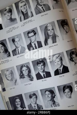 Vintage 1970 High School Yearbook, États-Unis Banque D'Images